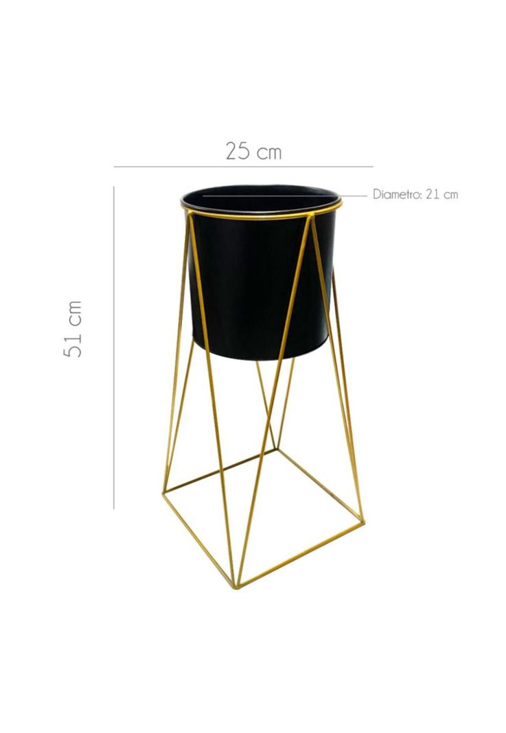 Maceta Macetero Pedestal Decorativo Negro-2