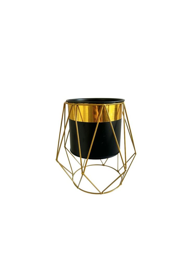 Macetero Pedestal Maceta Negra Geometrico XS-0