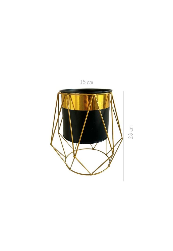 Macetero Pedestal Maceta Negra Geometrico XS-1