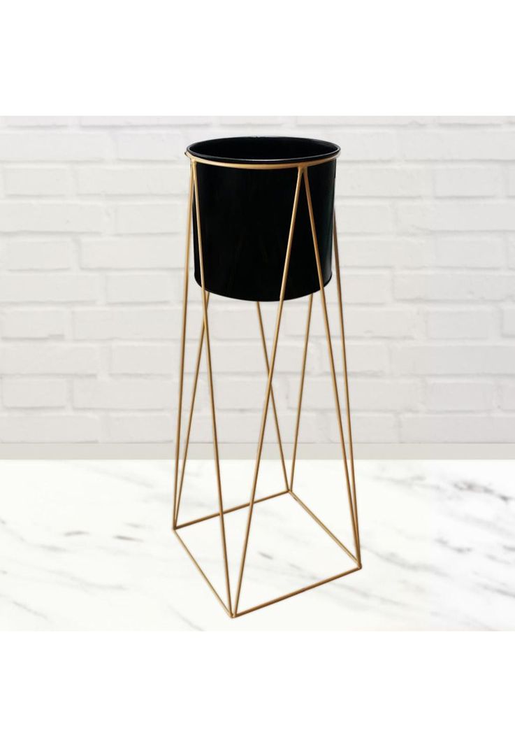 Maceta Macetero Pedestal Decorativo grande Negro-2