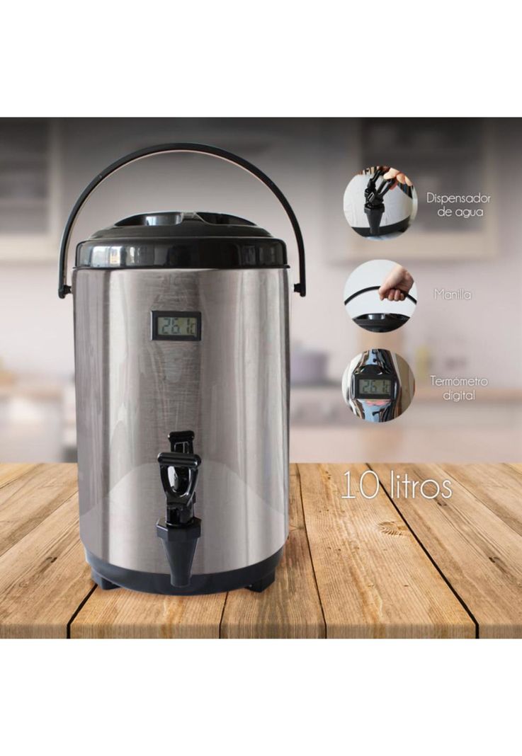 Termo Acero Inoxidable 10 litros con visor de temperatura-1