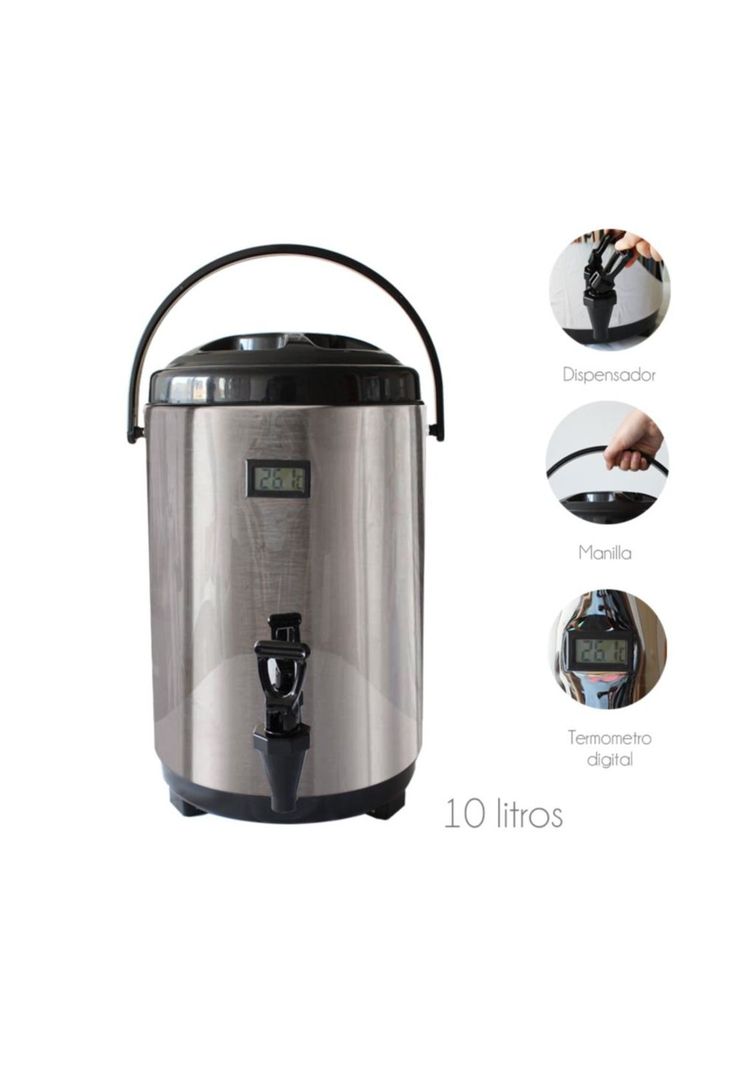 Termo Acero Inoxidable 10 litros con visor de temperatura-2