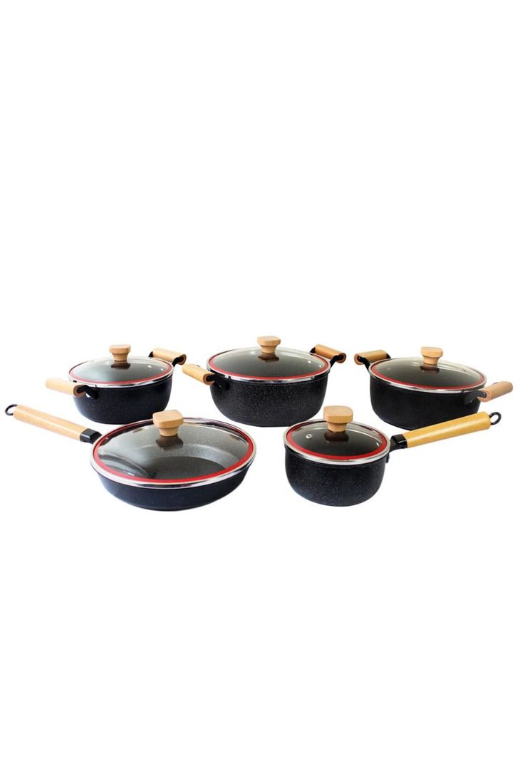 Juego de Ollas Ceramica Granito 10 piezas-0