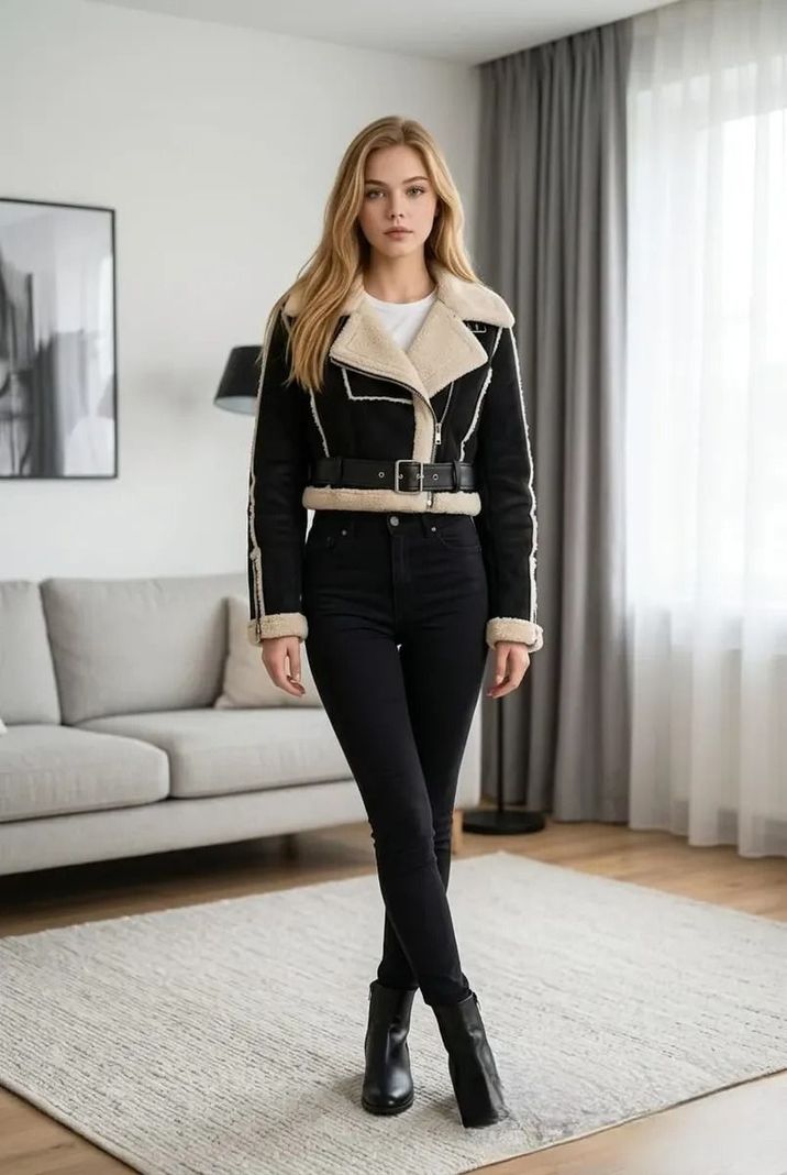 Chaqueta Aviadora Corta De Mujer