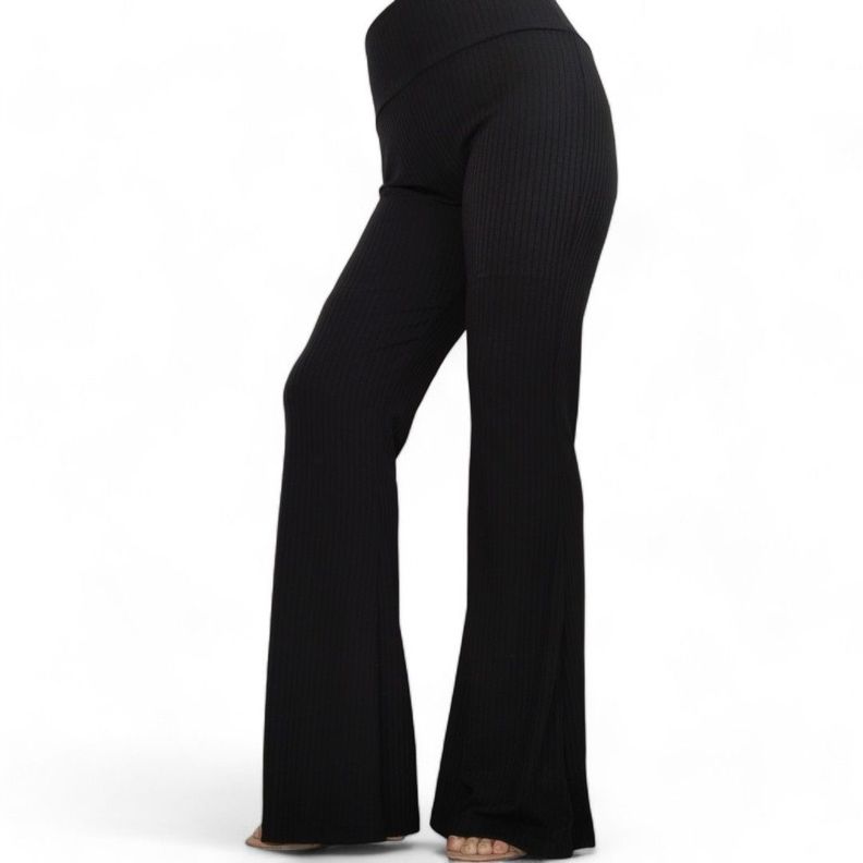 Pantalon  Palazzo flared Canuton negro-3