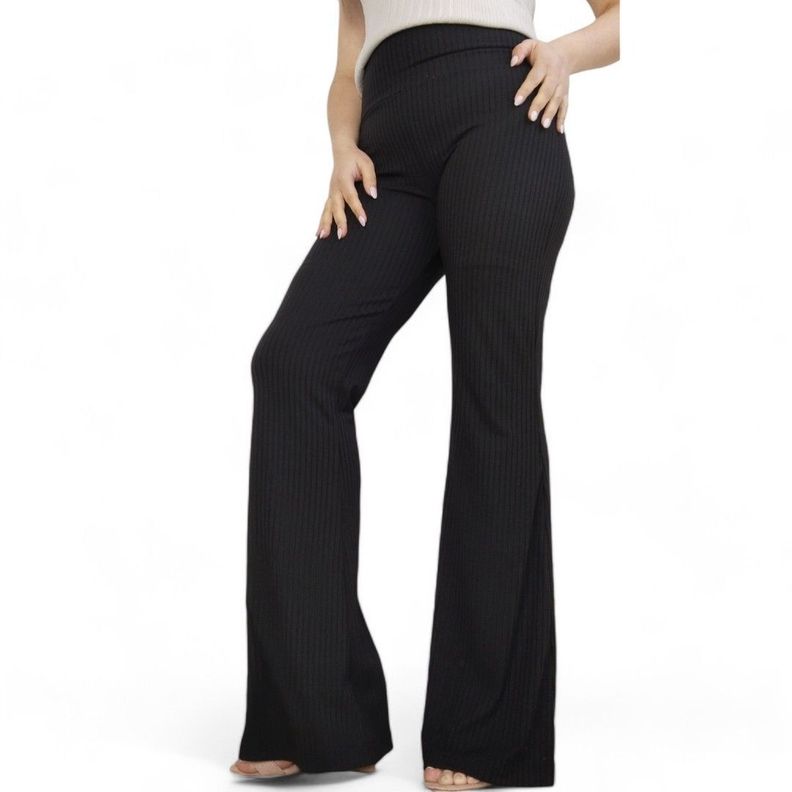 Pantalon  Palazzo flared Canuton negro-2