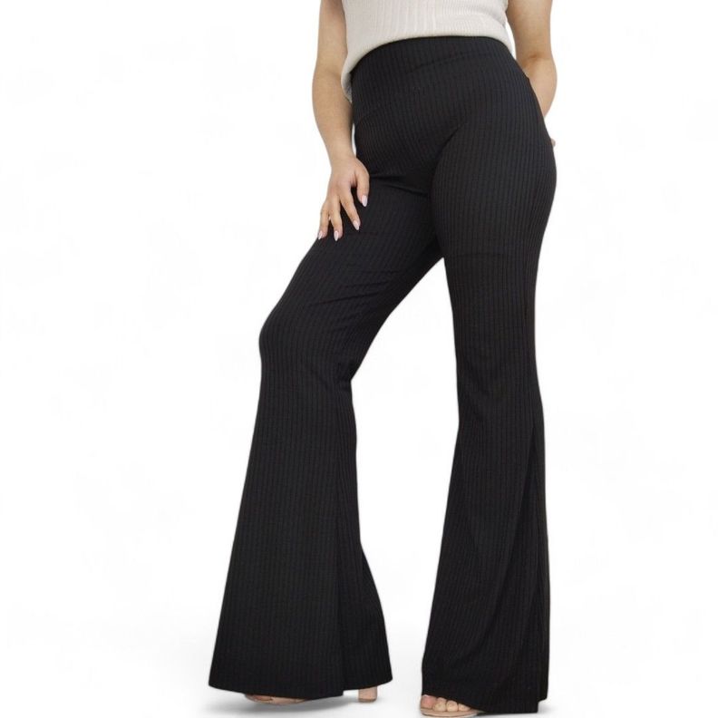 Pantalon  Palazzo flared Canuton negro-4