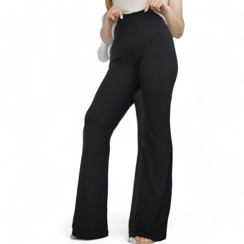 Pantalon  Palazzo flared Canuton negro-5