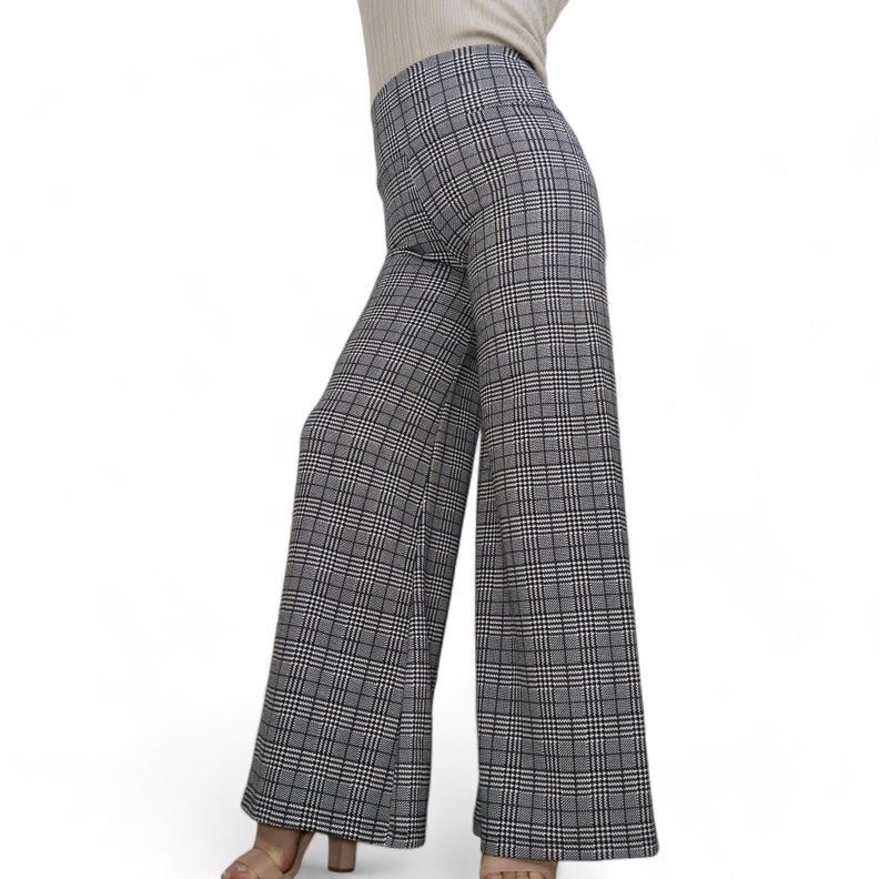 Pantalon palazzo flared formal pie de pou gris-0