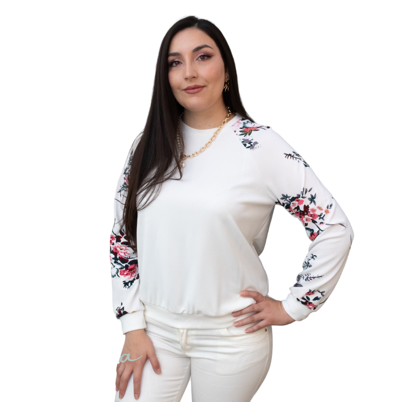 POLERON PULLOVER  MANGA LARGA BLANCO ROSE-0