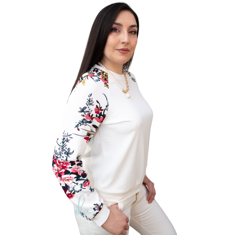 POLERON PULLOVER  MANGA LARGA BLANCO ROSE-1
