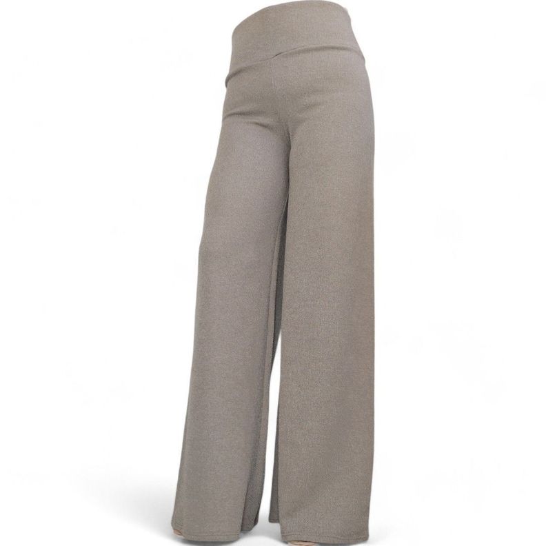 Pantalon Palazzo flared Lanilla Gris -3