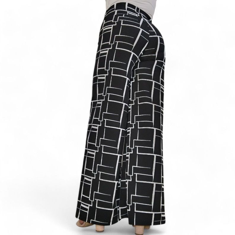 Pantalon palazzo flared negro -2