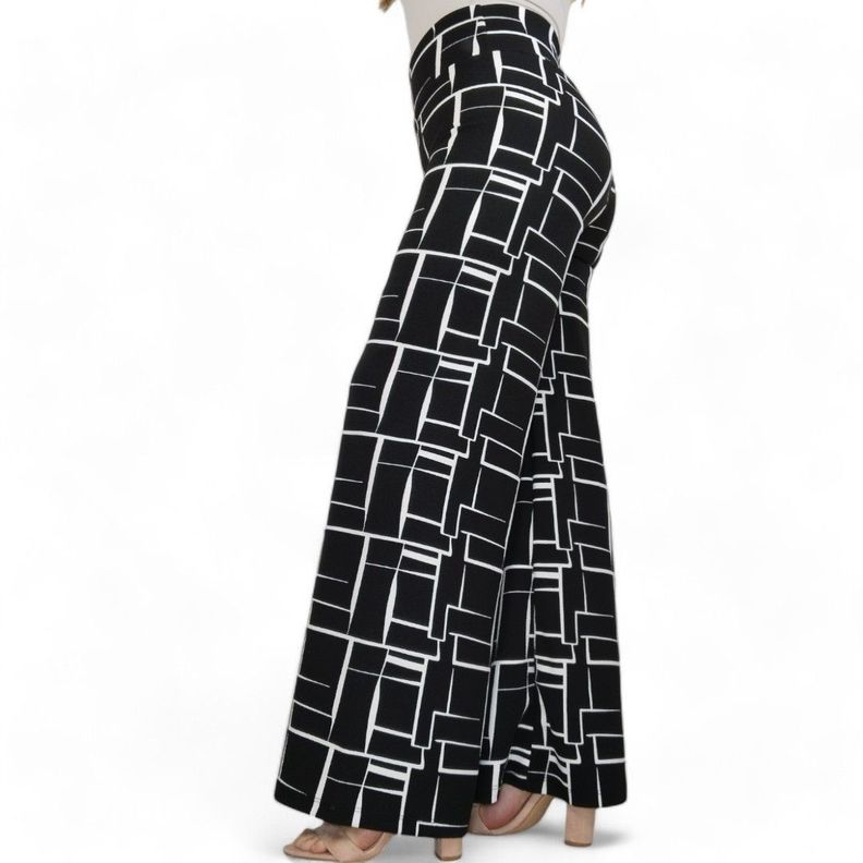 Pantalon palazzo flared negro -3