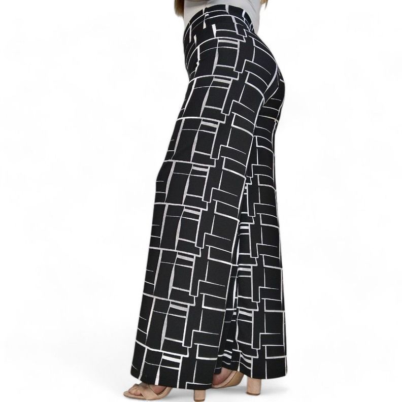 Pantalon palazzo flared negro -4