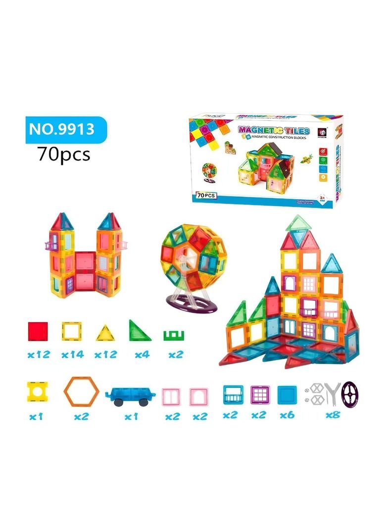 Set De Construcción Magnético Set 70 Piezas-1