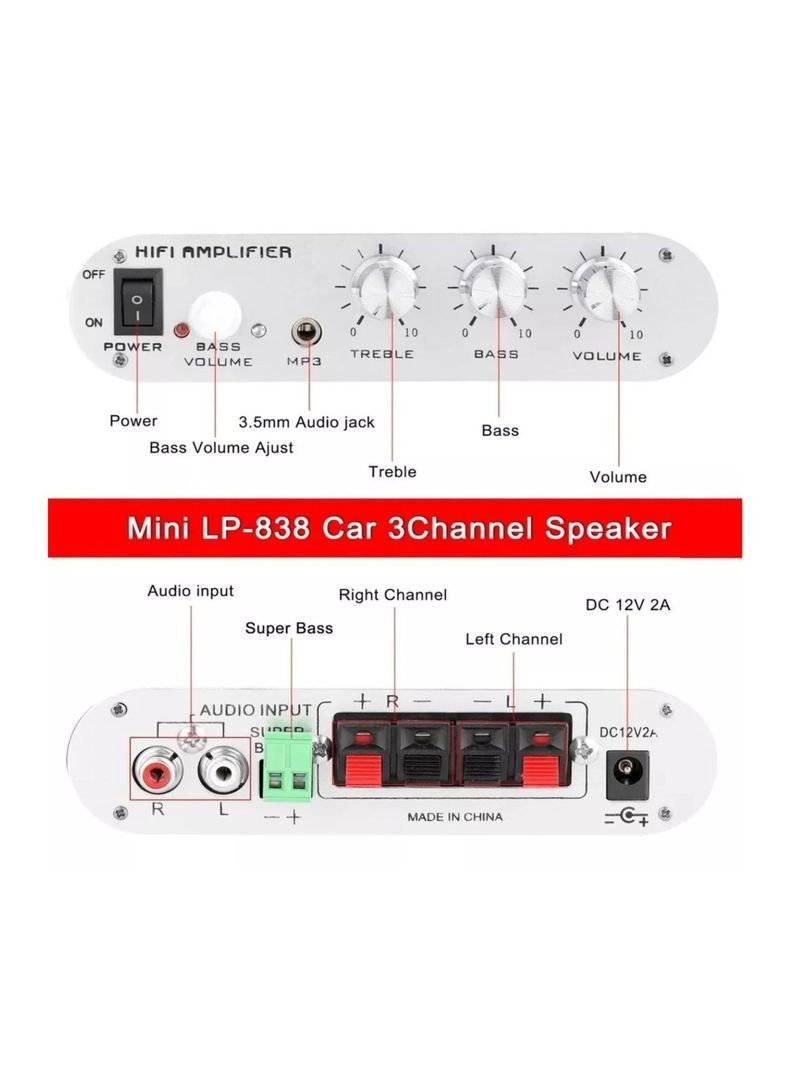 Mini Amplificador Estéreo Hifi Potencia De Audio-2