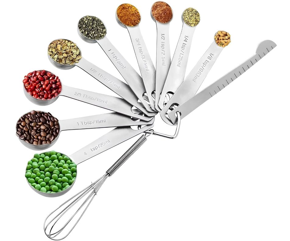 Juego Cucharas Medidoras Acero Inoxidable 11pz