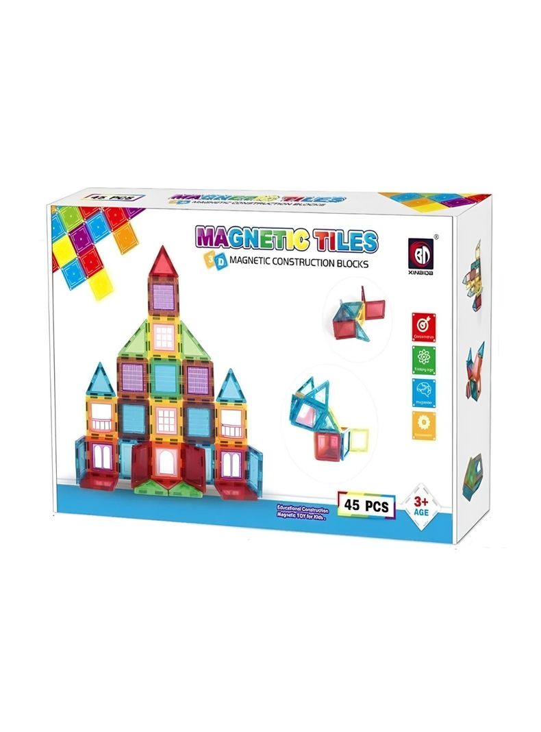 Didáctico Infantil Bloques Magnéticos 45pcs-0