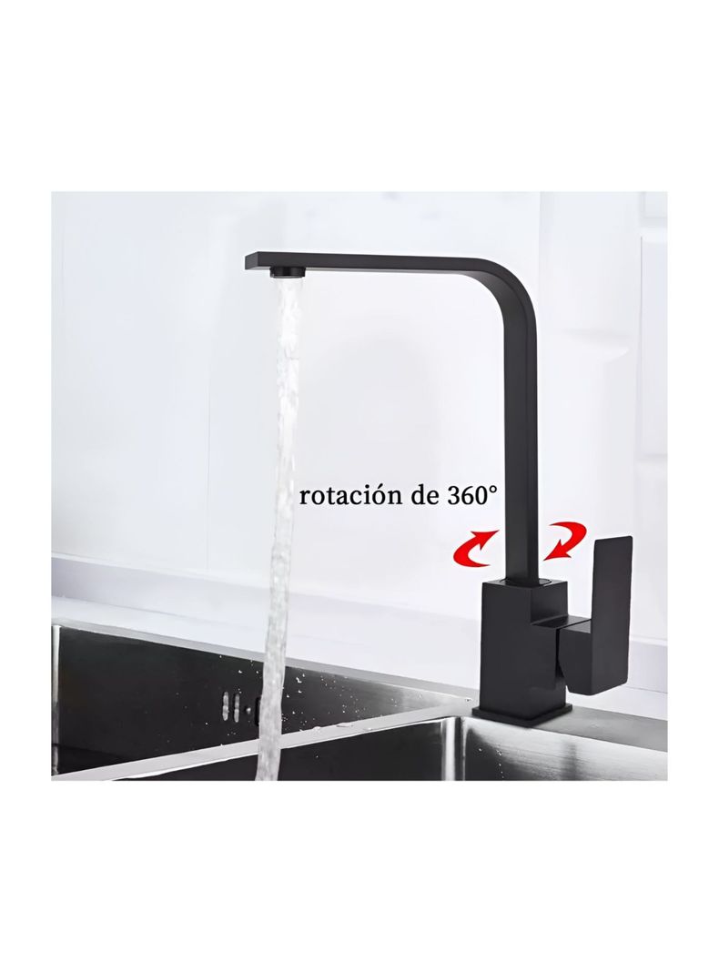 Llave Monomando Lavaplatos Plana Cuadrada-1