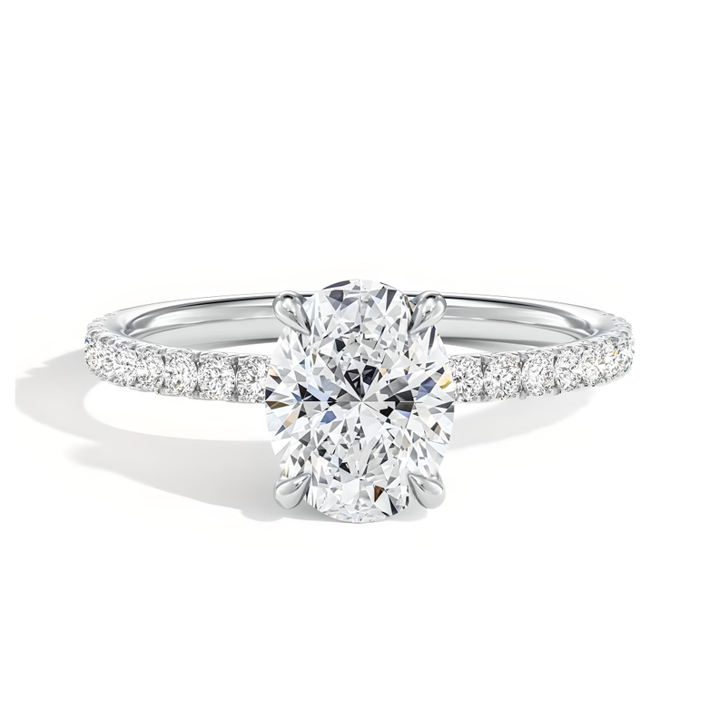 ANILLO DE COMPROMISO EN PLATA RODINADA PARA MUJER BOOMZAIR CON MOISSANITA OVAL DE 1.0 CT. ENGASTE PAVÉ-0