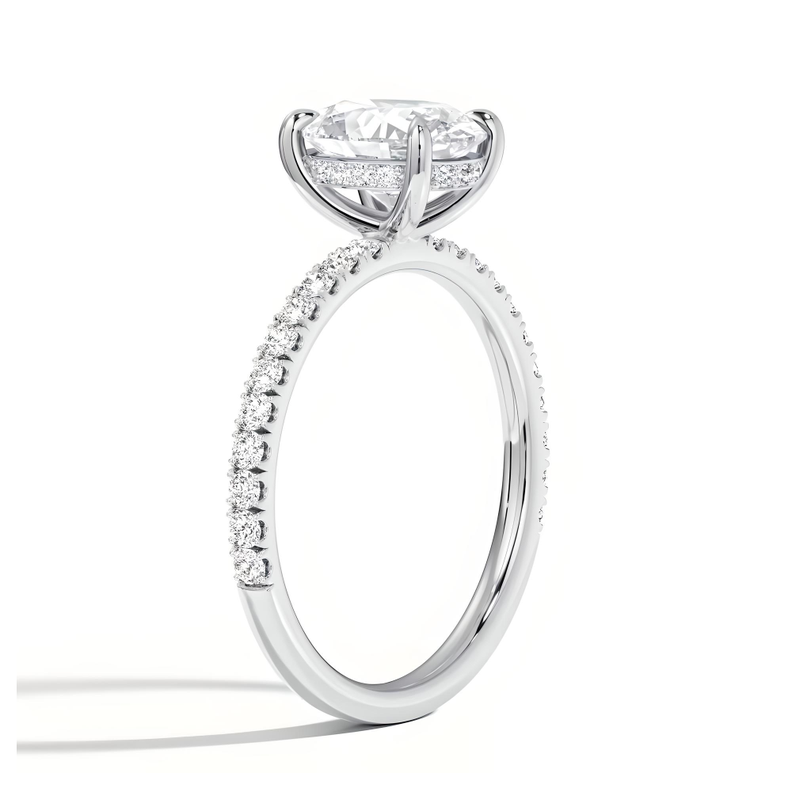 ANILLO DE COMPROMISO EN PLATA RODINADA PARA MUJER BOOMZAIR CON MOISSANITA OVAL DE 1.0 CT. ENGASTE PAVÉ-1
