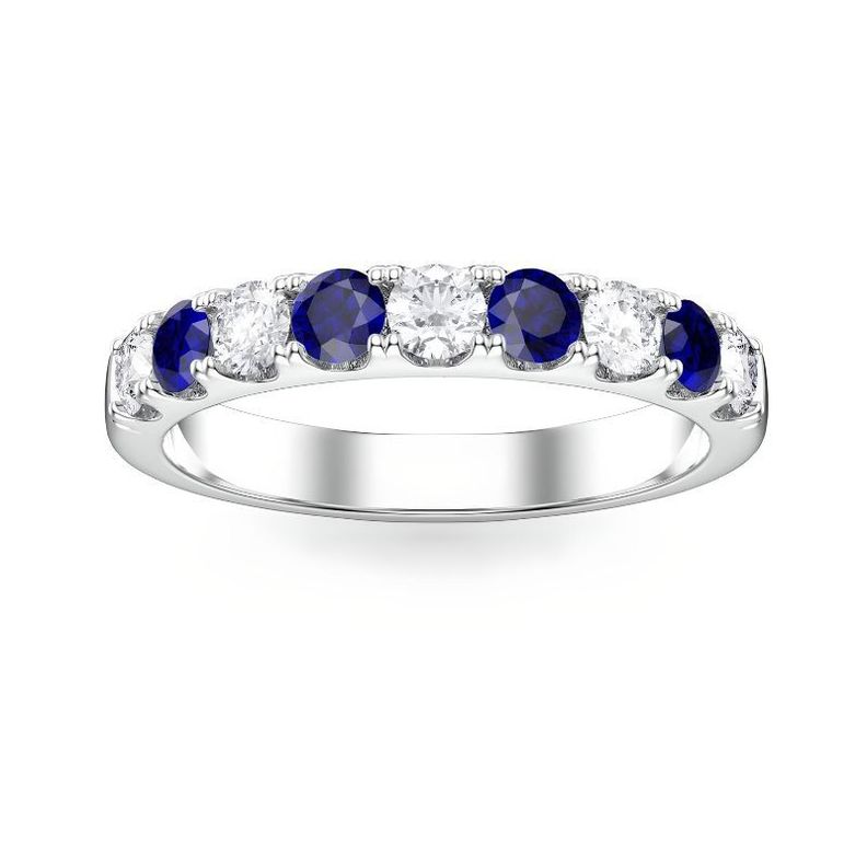 ANILLO DE COMPROMISO CON ZAFIROS NATURALES Y MOISSANITAS-0