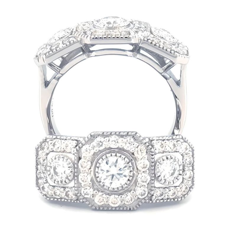 ANILLO DE COMPROMISO BOOMZAIR "DAKOTA" CON MOISSANITAS EN PLATA LEY RODINADA-0