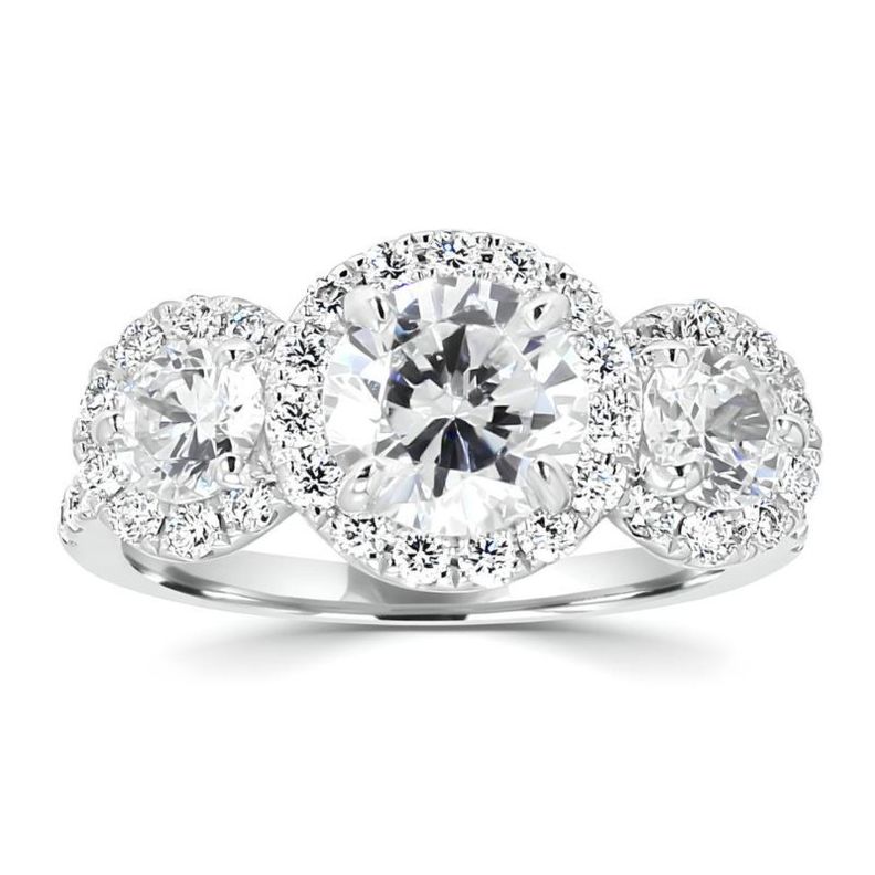 ANILLO EN PLATA RODINADA CON TRES BRILLANTES MOISSANITA-0