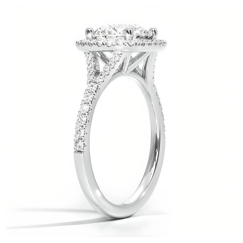 Anillo de compromiso de plata rodinada con moissanita de 3ct con halo-1