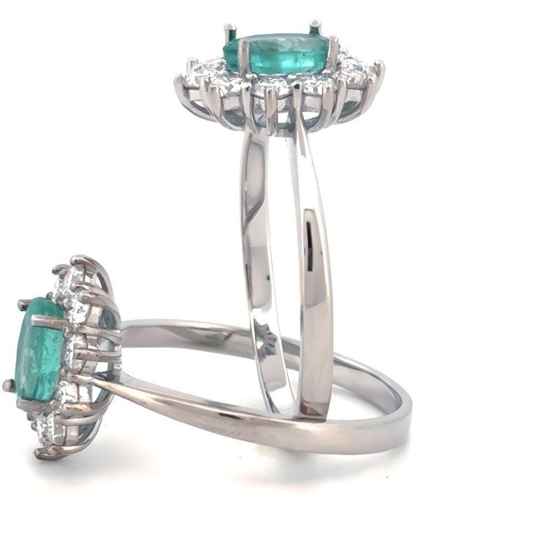 ANILLO DE COMPROMISO EN PLATA RODINADA PARA MUJER BOOMZAIR CON ESMERALDA NATURAL Y MOISSANITAS-1