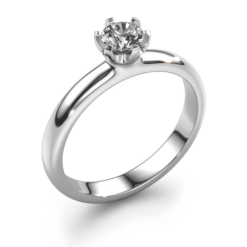 ANILLO DE COMPROMISO SOLITARIO BOOMZAIR CON MOISSANITA REDONDA 1.0 CT PLATA LEY RODINADA-0