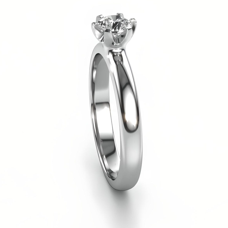 ANILLO DE COMPROMISO SOLITARIO BOOMZAIR CON MOISSANITA REDONDA 1.0 CT PLATA LEY RODINADA-1