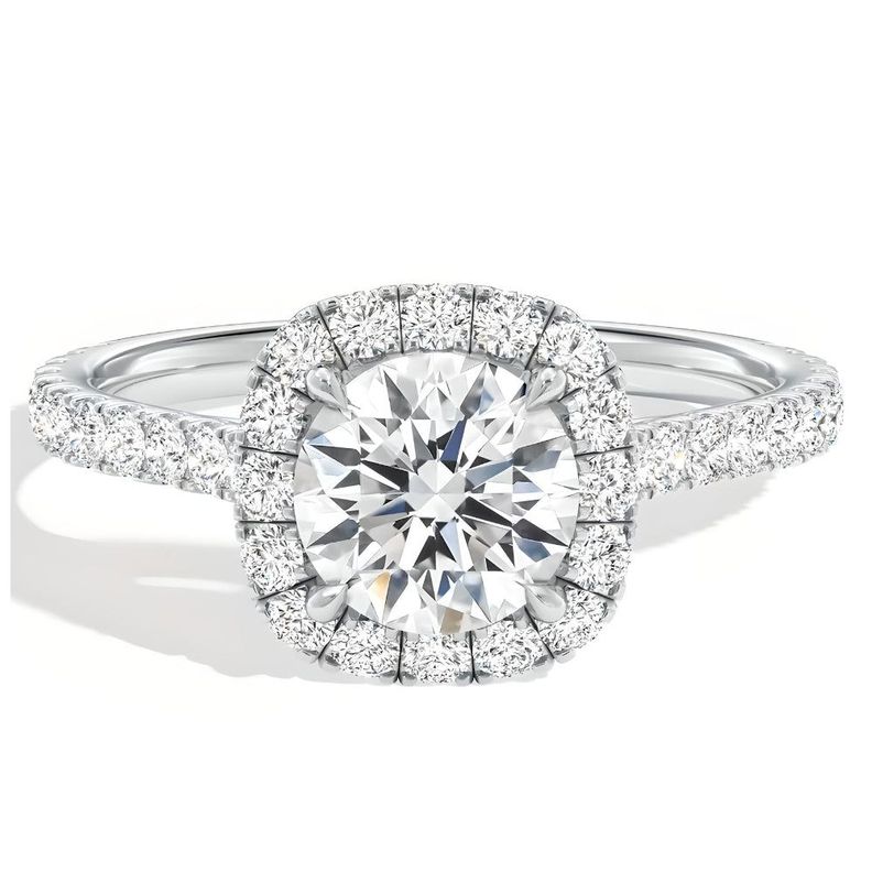ANILLO BOOMZAIR MOISSANITA 1.0 CT HALO COJÍN VVS1 D PLATA LEY RODINADA-0