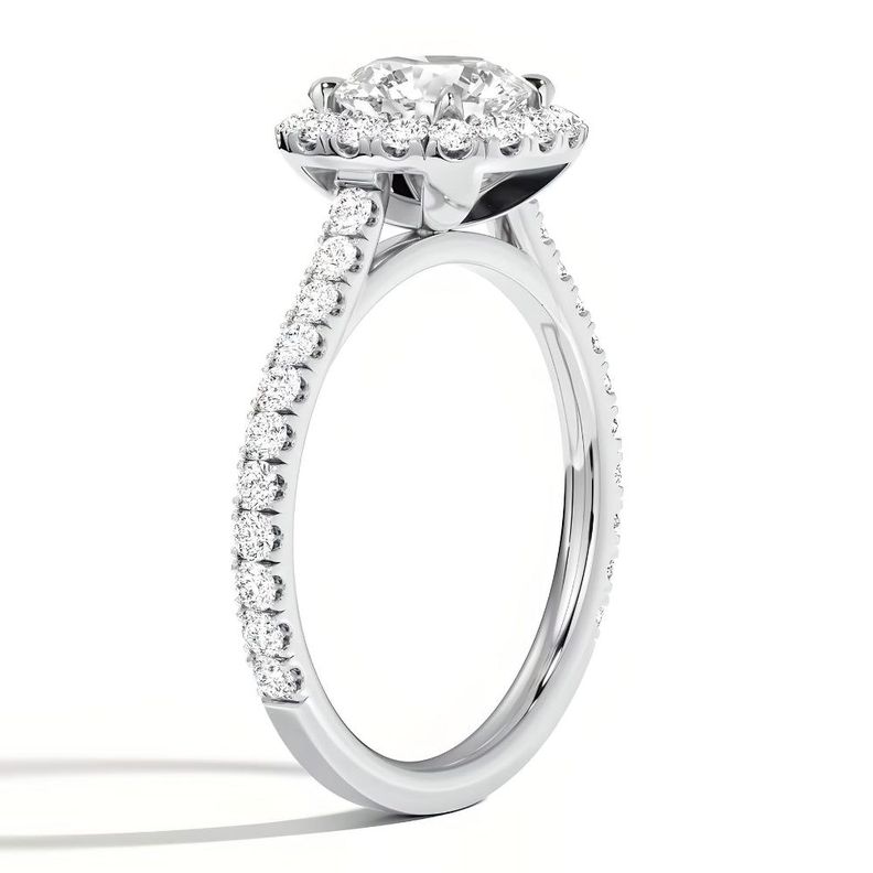 ANILLO BOOMZAIR MOISSANITA 1.0 CT HALO COJÍN VVS1 D PLATA LEY RODINADA-1