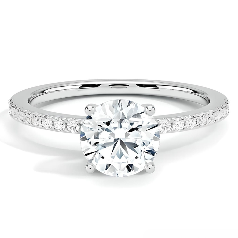 Anillo de compromiso minimalista con moissanita de 1 ct