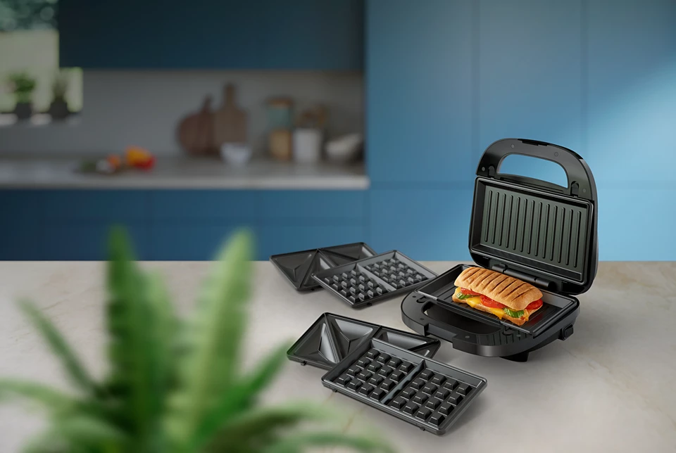 Sandwichera Philips 3 en 1 Paninis waffles y sándwiches-7