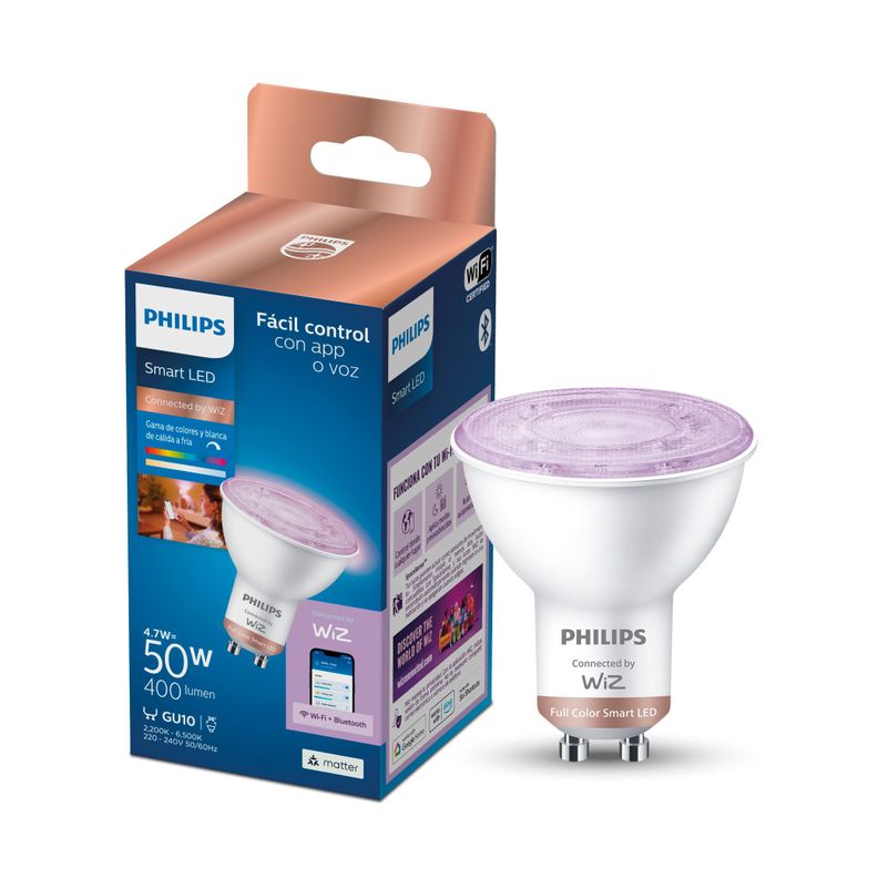 Ampolleta Led Inteligente Philips Smart Gu10 Color-1