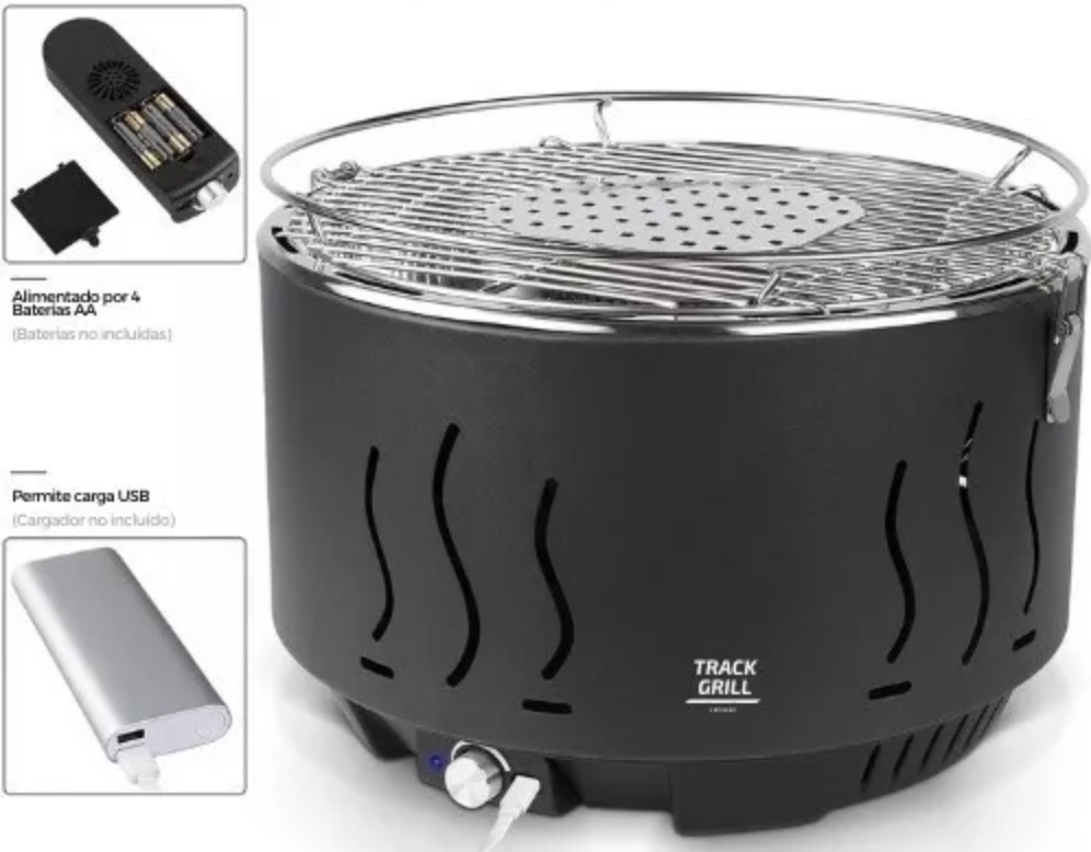 Parrilla Track Grill Camping y Hogar bajo humo-2
