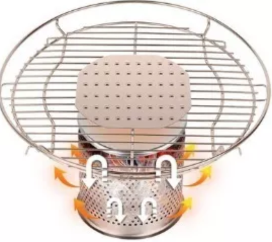Parrilla Track Grill Camping y Hogar bajo humo-3