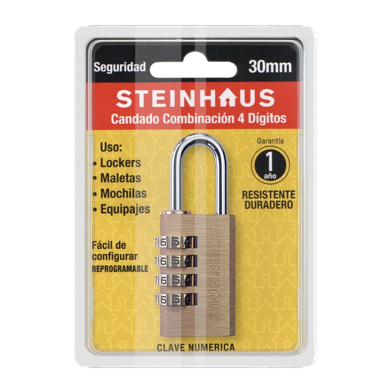 Candado Steinhaus Clave Numérica 30 Mm 4 Dígitos-1