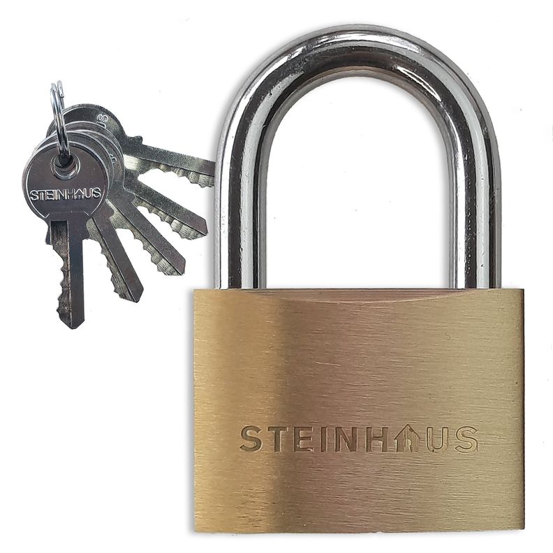 Candado Steinhaus Bronce 40mm Gancho Acero Endurecido-1