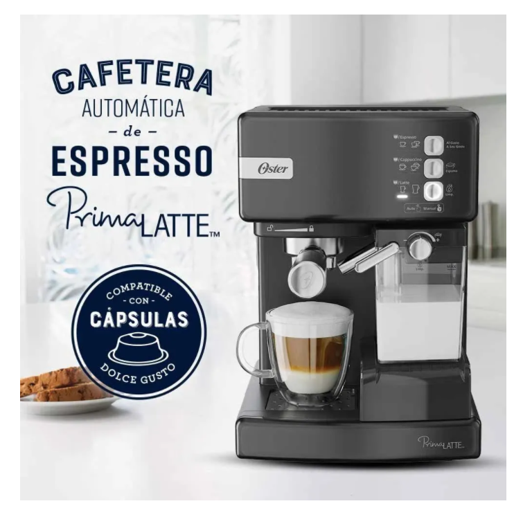Cafetera De Espresso Oster Primalatte Negra Bvstem6603b-4
