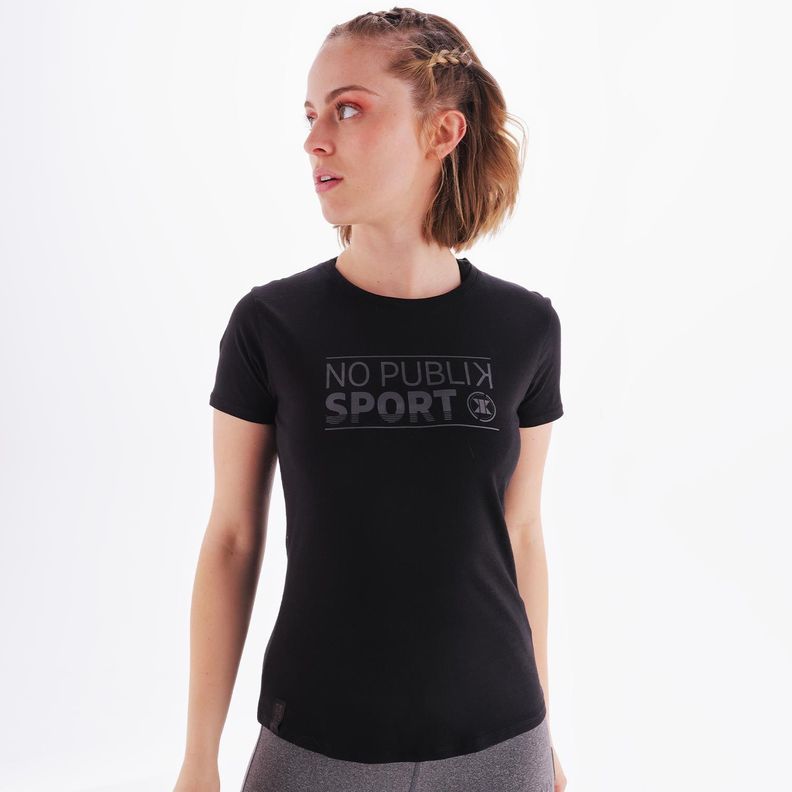 Polera Deportiva Amazonas Manga Corta Negra No Publik-0