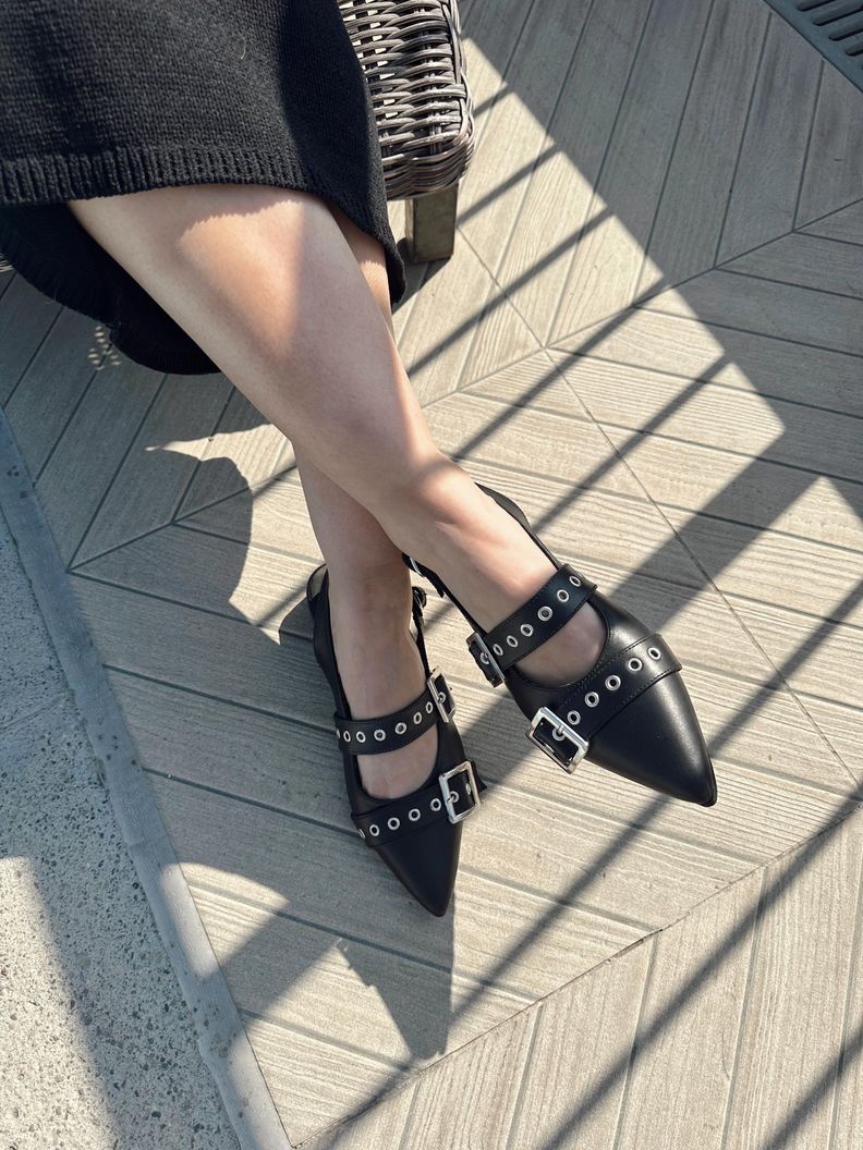 Babucha Rome Cuero Negro-1