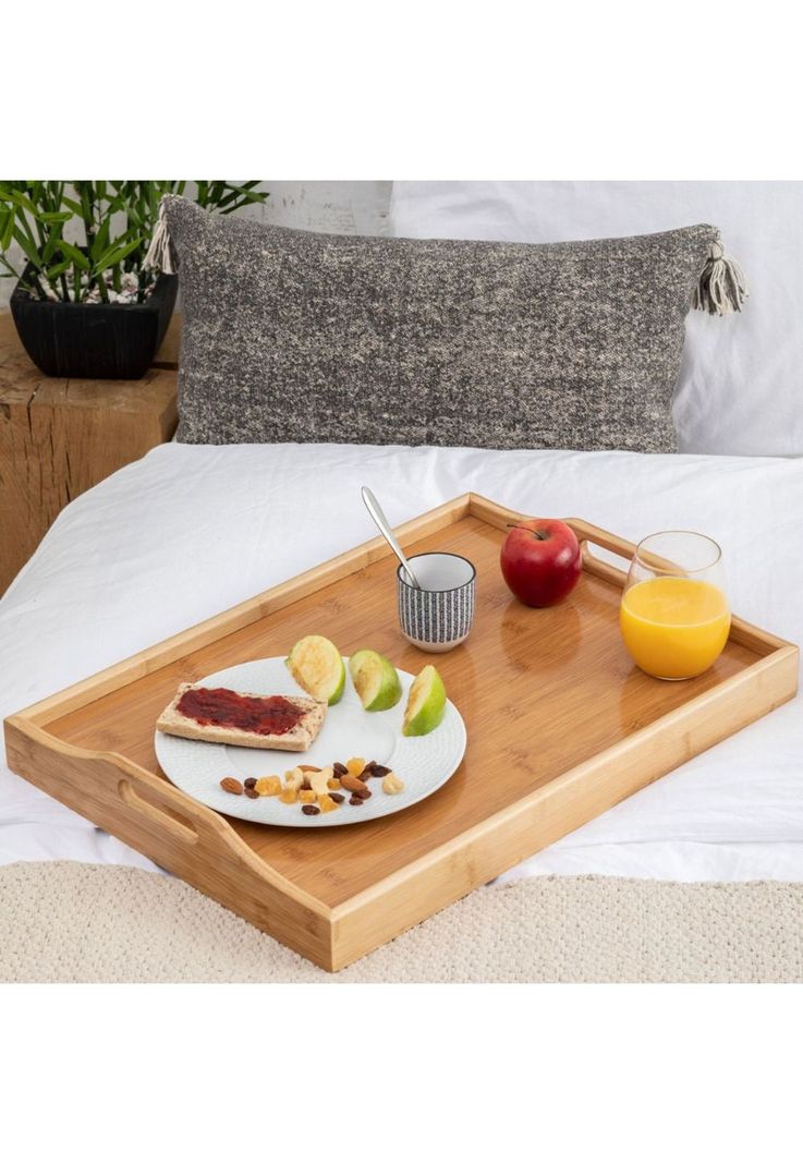 Bandeja rectangular angular 44x29cm bambú-0