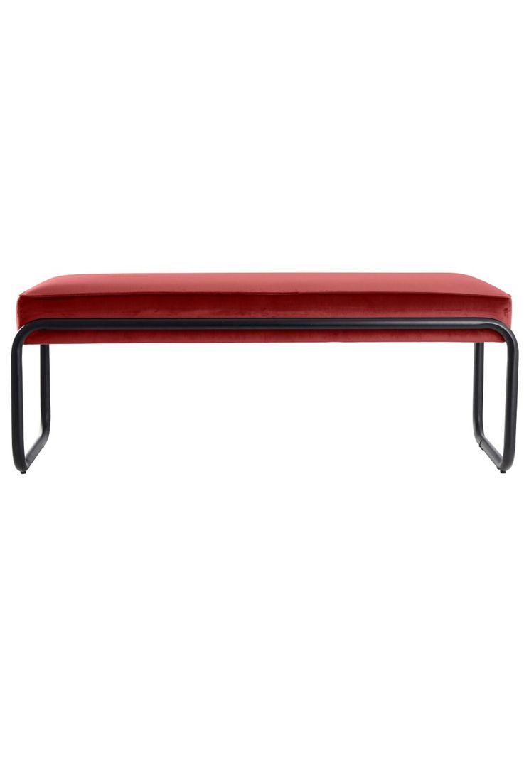 BANQUETA TERCIOPELO 110X40X42CM ROJO-0