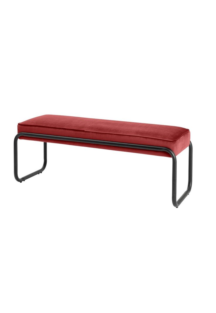 BANQUETA TERCIOPELO 110X40X42CM ROJO-1