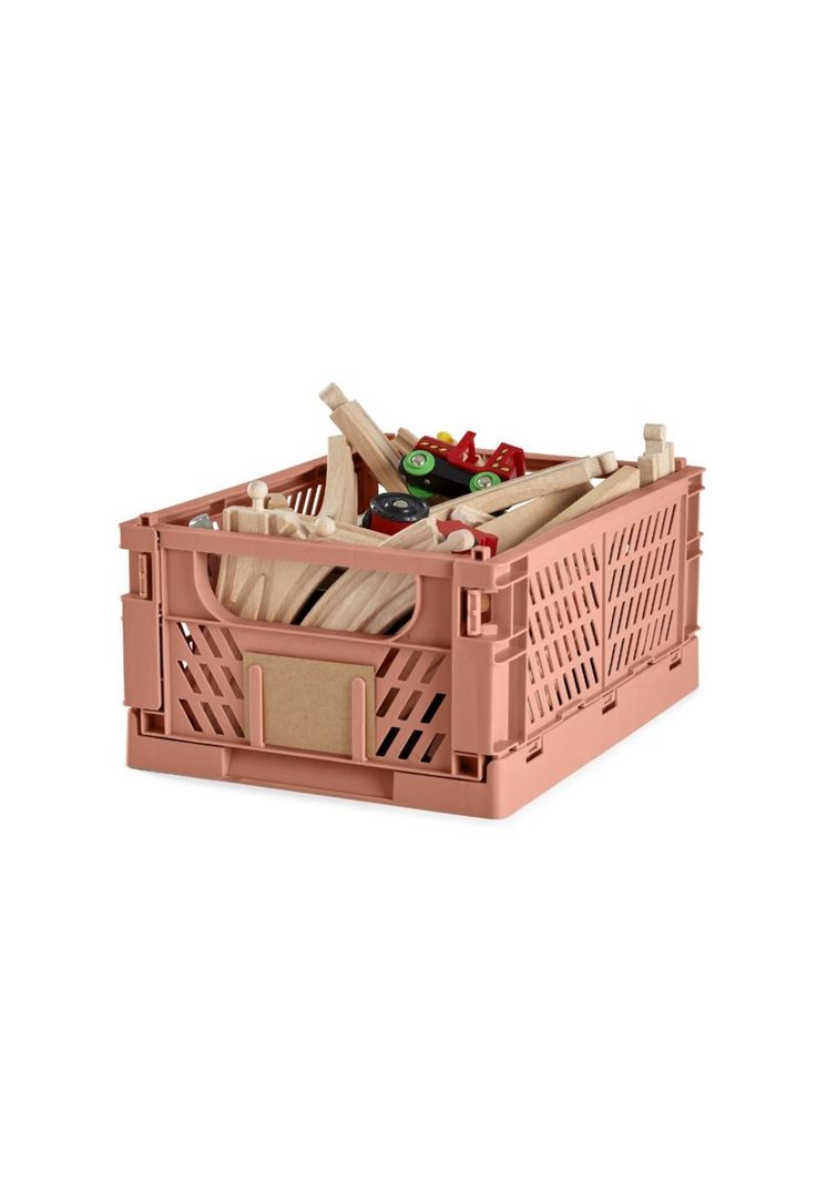 CAJA DE ALMACENAMIENTO PLEGABLE ROSADA 33X24,5X15 CM -6