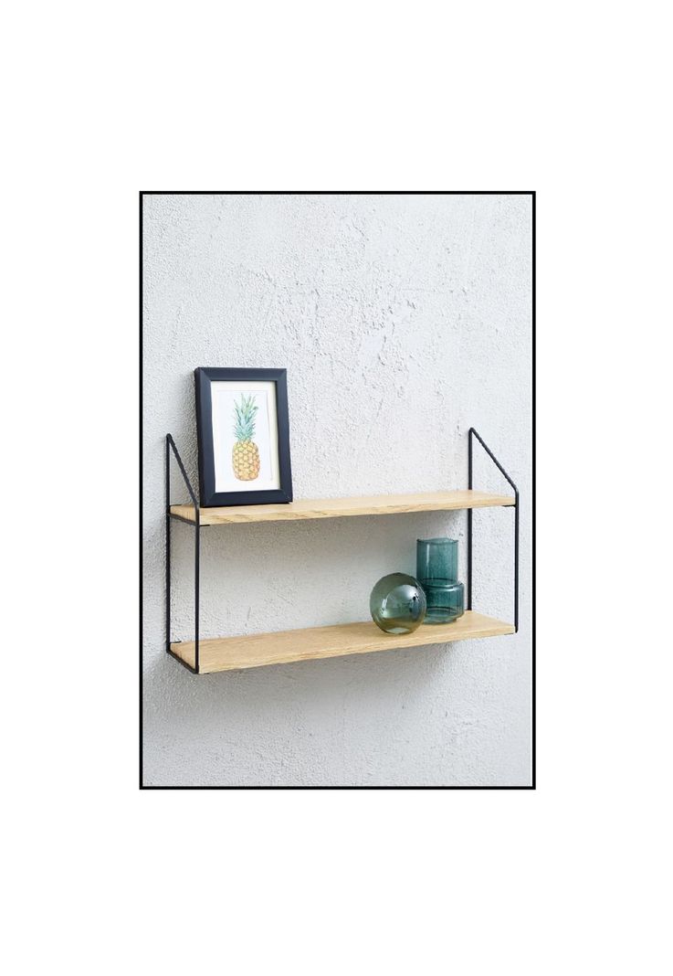 REPISA 2 NIVELES 60X15X33CM METAL BASE MADERA-2